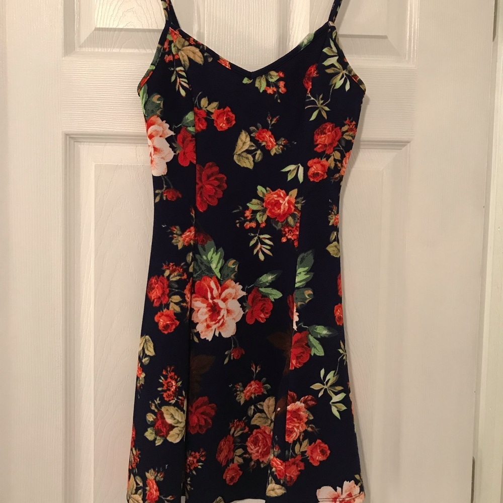 Navy floral dress
